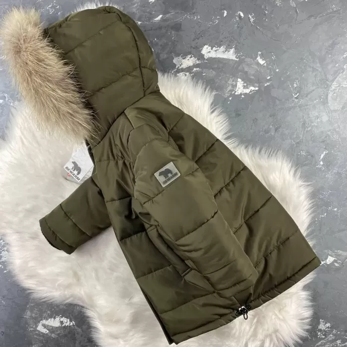 Куртка-пальто BEWARM Baribal Khaki дитяча зимова подовжена