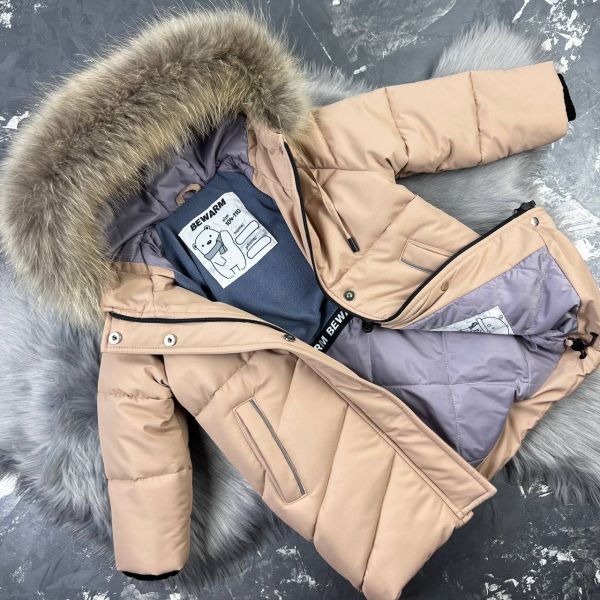 Куртка-пальто BEWARM Bakota Beige дитяча зимова подовжена