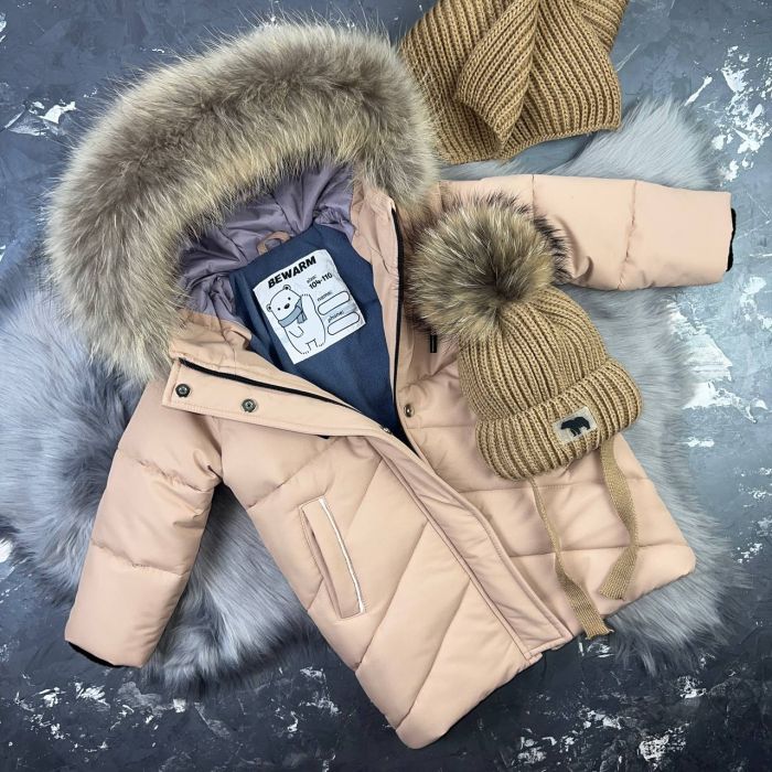 Куртка-пальто BEWARM Bakota Beige дитяча зимова подовжена