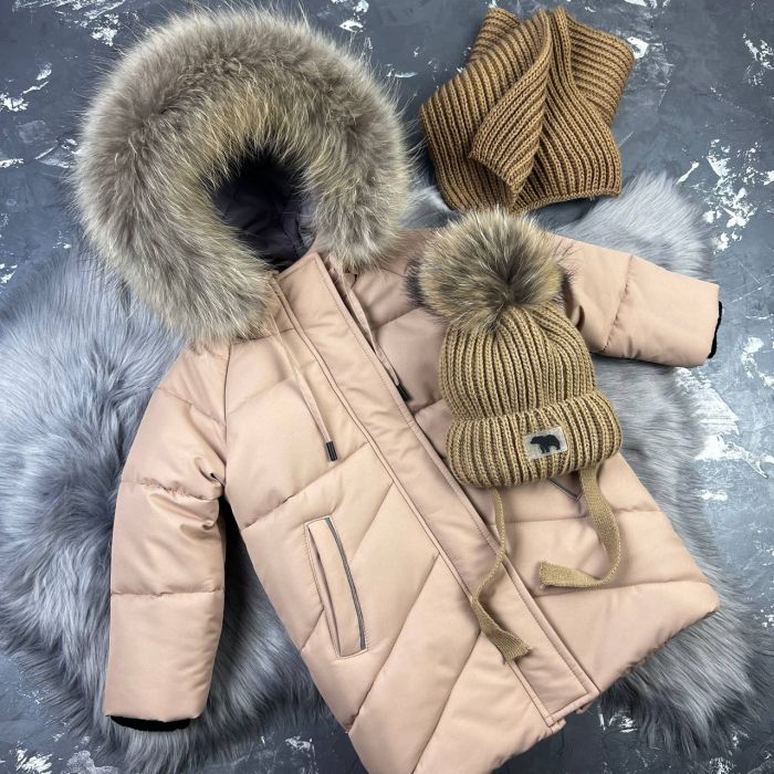Куртка-пальто BEWARM Bakota Beige дитяча зимова подовжена