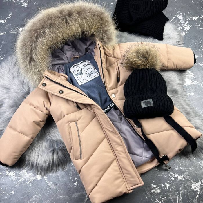 Куртка-пальто BEWARM Bakota Beige дитяча зимова подовжена