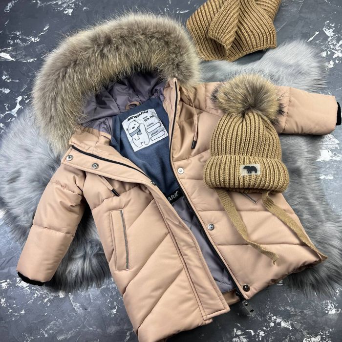 Куртка-пальто BEWARM Bakota Beige дитяча зимова подовжена