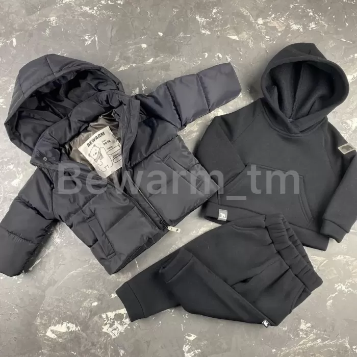 Куртка-пуффер дитяча демісезонна BEWARM Black