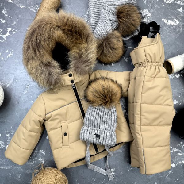 Комбінезон BEWARM Umka Beige дитячий зимовий роздільний