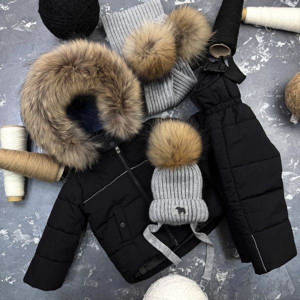 Комбінезон BEWARM Umka Black дитячий зимовий роздільний