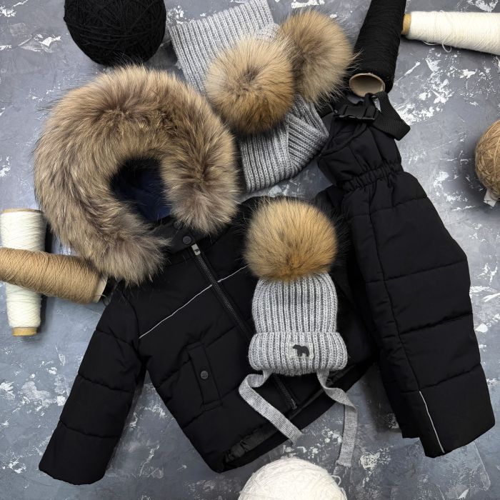 Комбінезон BEWARM Umka Black дитячий зимовий роздільний