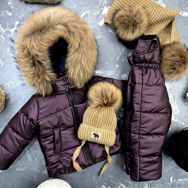 Комбінезон BEWARM Umka Бургунді дитячий зимовий роздільний