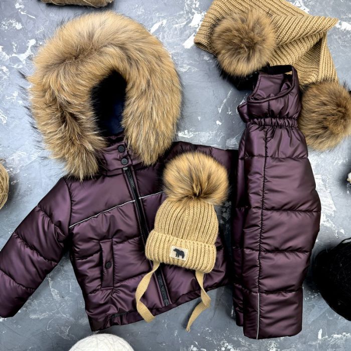 Комбінезон BEWARM Umka Бургунді дитячий зимовий роздільний