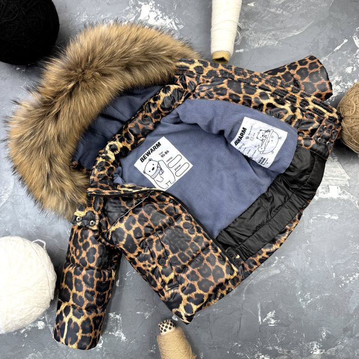 Комбінезон BEWARM Umka Leopard-Black дитячий зимовий роздільний