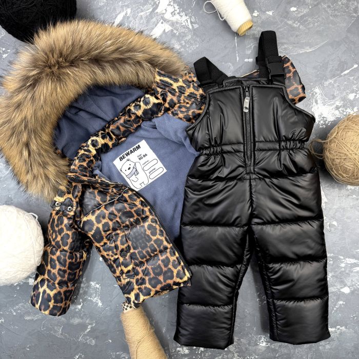 Комбінезон BEWARM Umka Leopard-Black дитячий зимовий роздільний