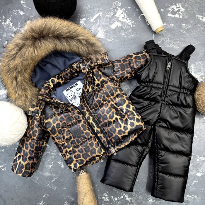 Комбінезон BEWARM Umka Leopard-Black дитячий зимовий роздільний