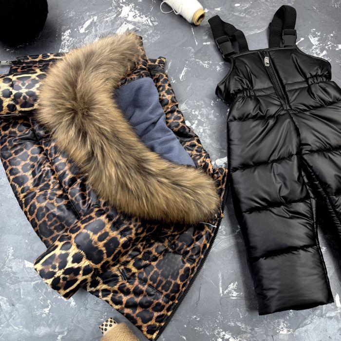 Комбінезон BEWARM Umka Leopard-Black дитячий зимовий роздільний