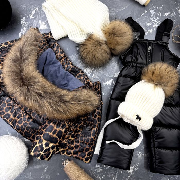Комбінезон BEWARM Umka Leopard-Black дитячий зимовий роздільний