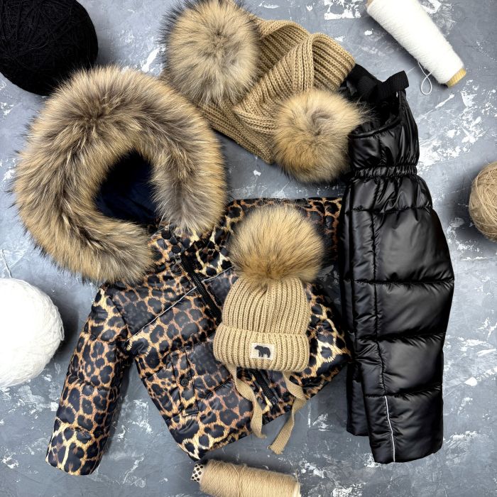 Комбінезон BEWARM Umka Leopard-Black дитячий зимовий роздільний