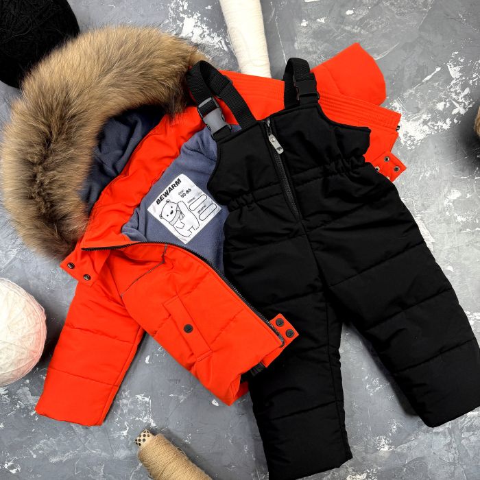 Комбінезон BEWARM Umka Black-Orange дитячий зимовий роздільний