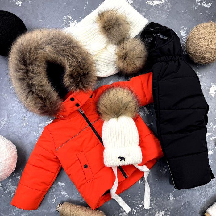 Комбінезон BEWARM Umka Black-Orange дитячий зимовий роздільний