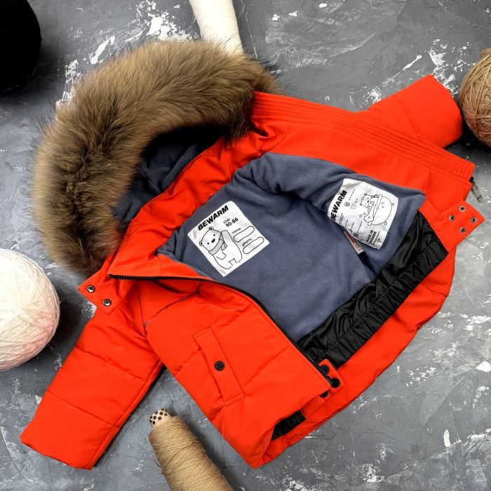 Комбінезон BEWARM Umka Black-Orange дитячий зимовий роздільний