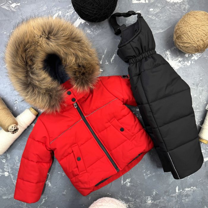 Комбінезон BEWARM Umka Red-black дитячий зимовий роздільний