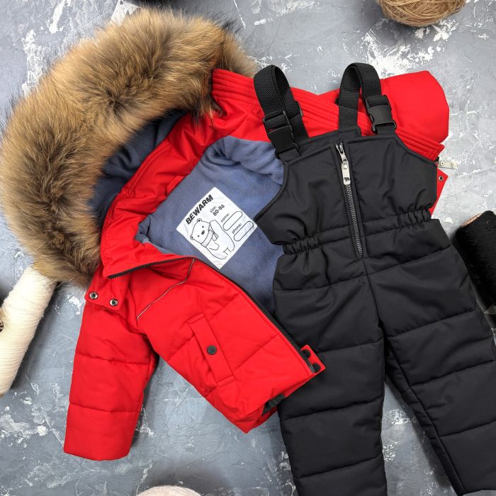 Комбінезон BEWARM Umka Red-black дитячий зимовий роздільний