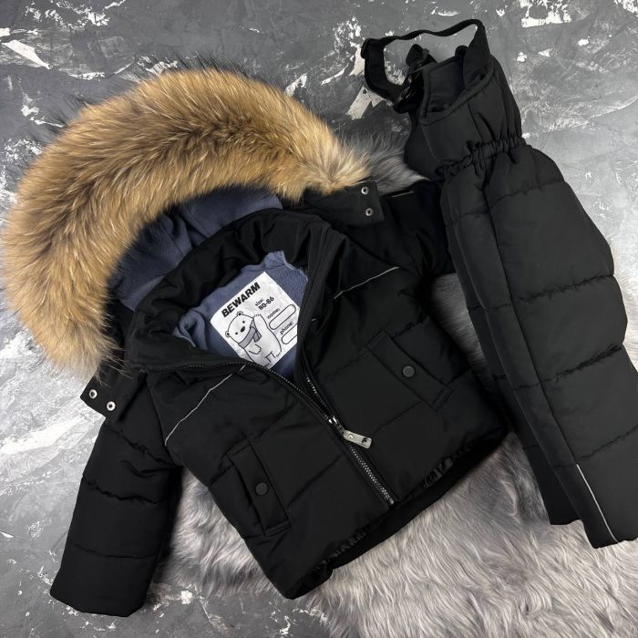 Комбінезон BEWARM Umka Black дитячий зимовий роздільний