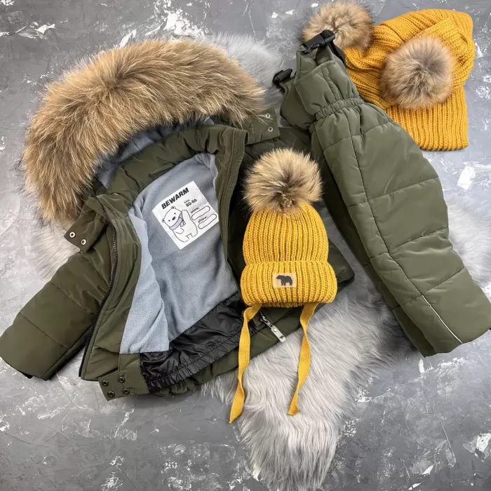 Комбінезон BEWARM Umka khaki дитячий зимовий роздільний