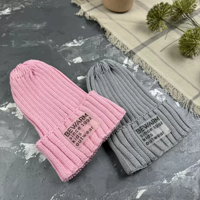 Шапочка дитяча демісезонна banana pink