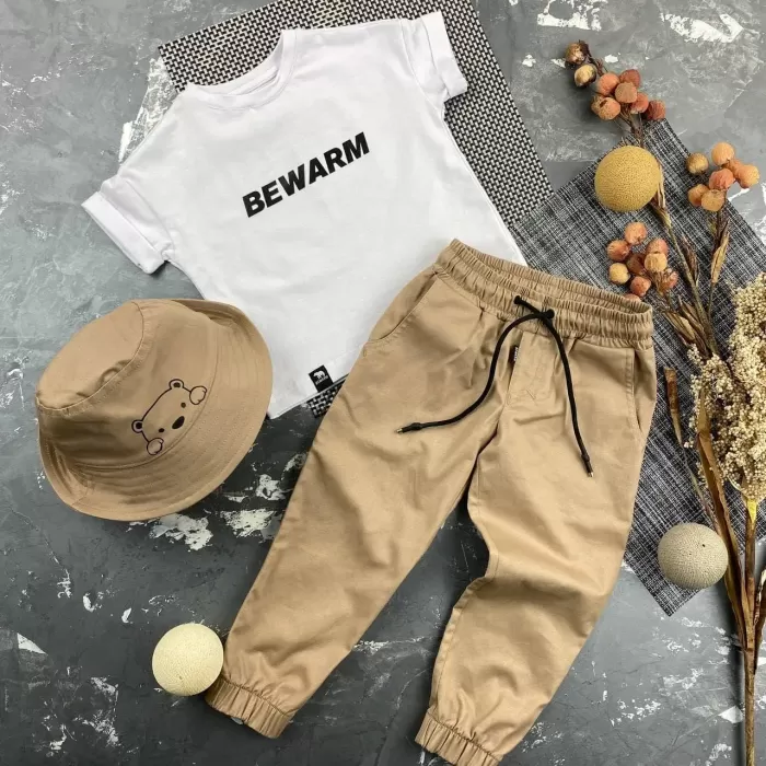 Штани дитячі джоггери Organic Cotton beige