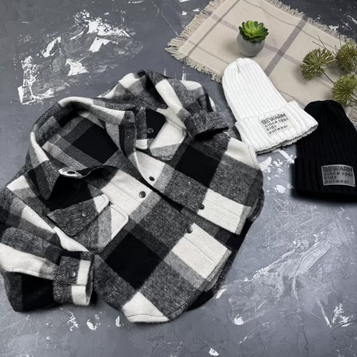 Сорочка дитяча в клітинку BEWARM black