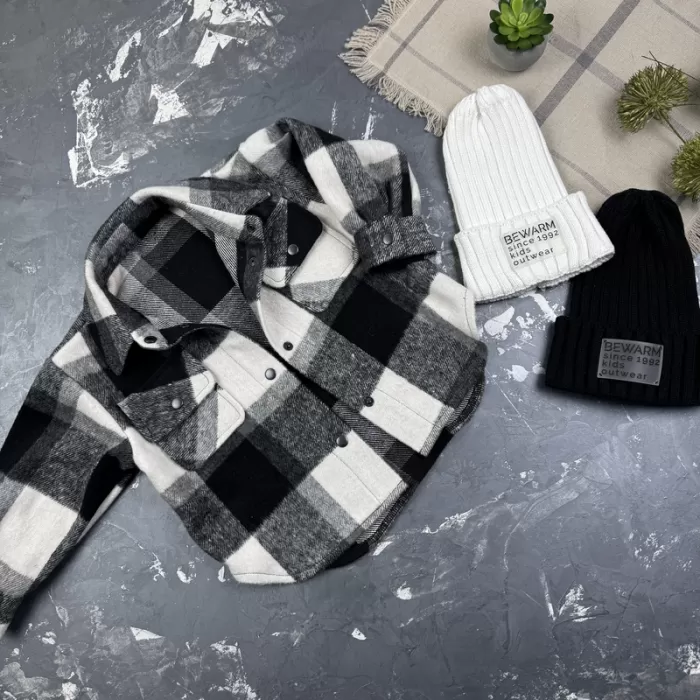 Сорочка дитяча в клітинку BEWARM black