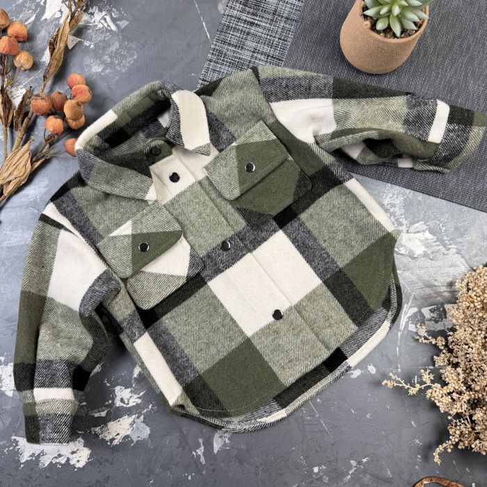 Сорочка дитяча в клітинку BEWARM Olive