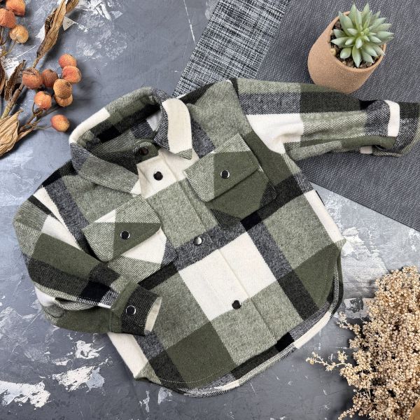 Сорочка дитяча в клітинку BEWARM Olive