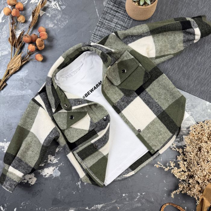 Сорочка дитяча в клітинку BEWARM Olive