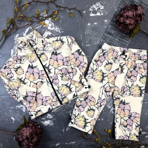 Спортивний дитячий костюм DubleFleece BEWARM Cotton Flowers