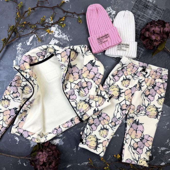 Спортивний дитячий костюм DubleFleece BEWARM Cotton Flowers