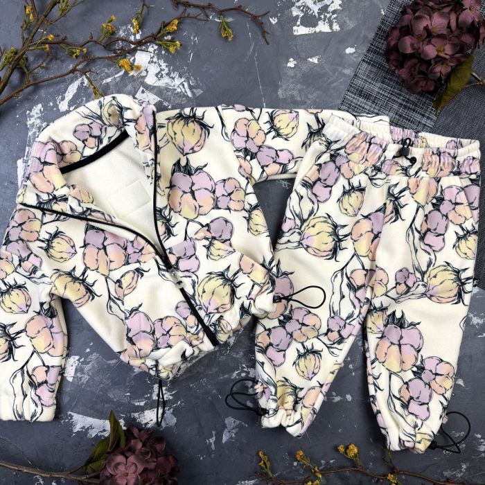 Спортивний дитячий костюм DubleFleece BEWARM Cotton Flowers