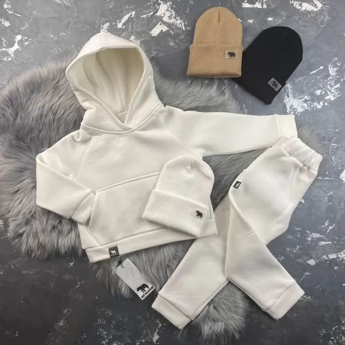Спортивний дитячий костюм на флісі BEWARM MilkWhite