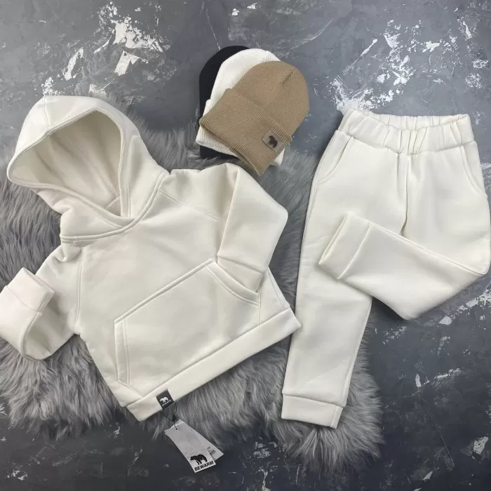 Спортивний дитячий костюм на флісі BEWARM MilkWhite