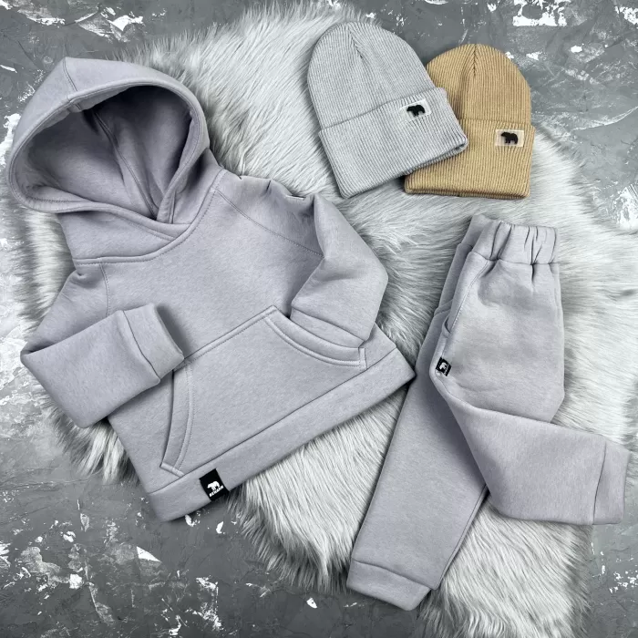 Спортивний дитячий костюм на флісі BEWARM midhight gray