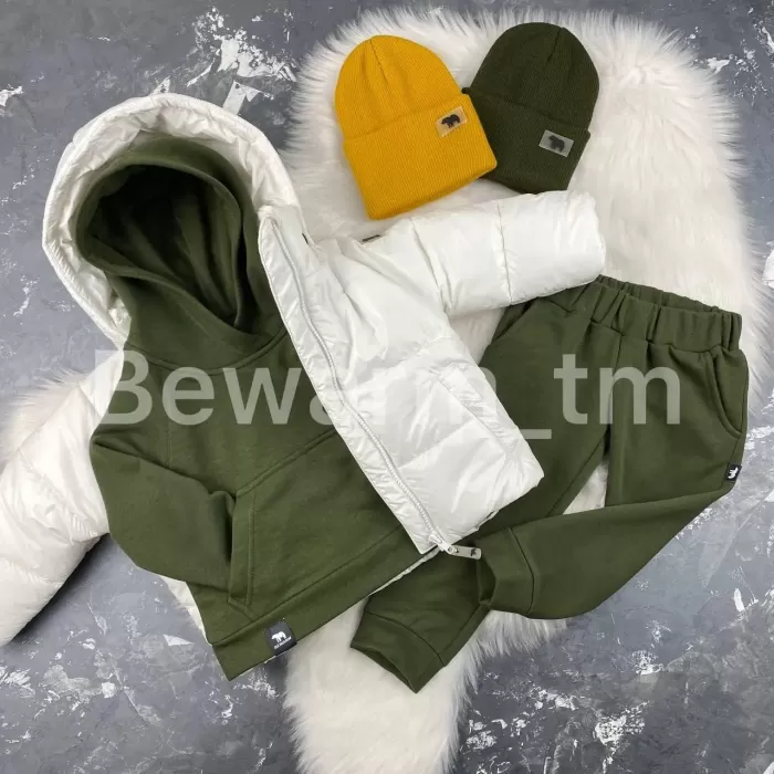Спортивний дитячий костюм на флісі BEWARM Хакі